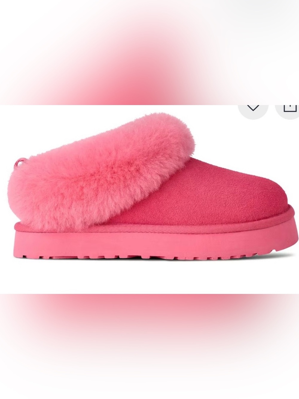 UGG Women's Pink Faux-Fur Slip-On Slippers
